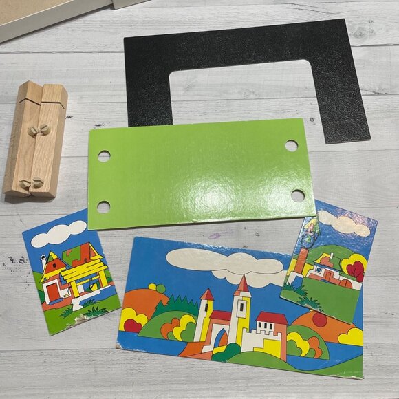 Vintage Magnetic Play Theatre Set With Wooden Figures & Pieces - Picture 4 of 10